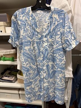 J McLaughlin Gianna Paisley Print Linen Dress, Size S